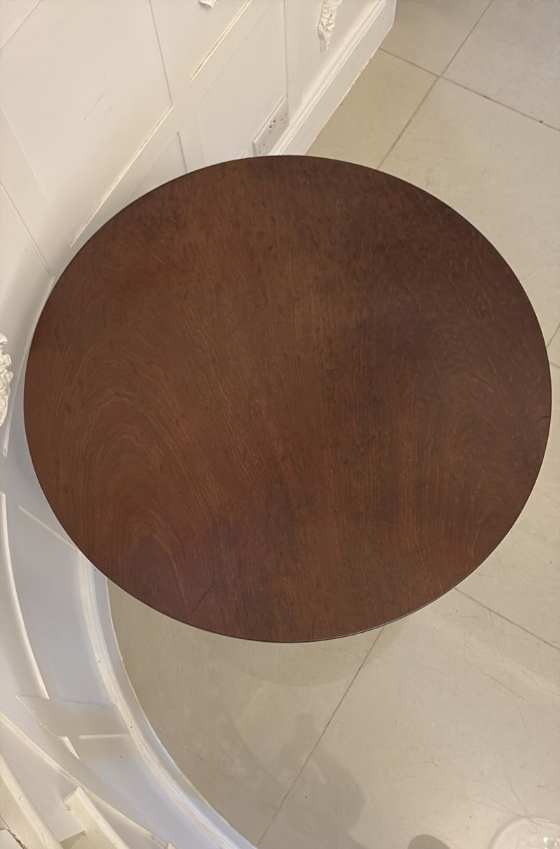 Antique George III Quality Plum Pudding Mahogany Circular Lamp Table - Image 4